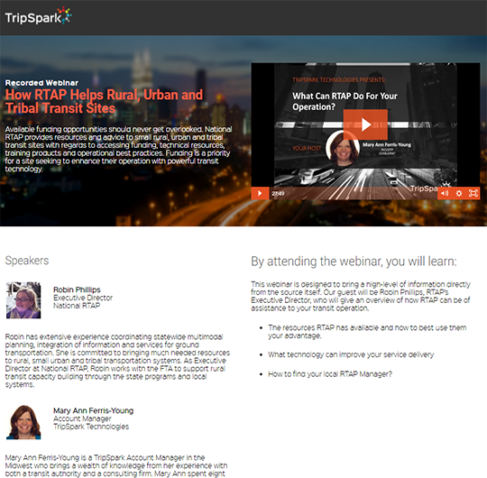 How RTAP Helps Rural, Urban and Tribal Transit Sites