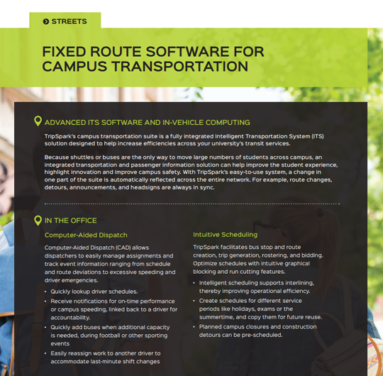 Campus Fixed Route Solution Sheet
