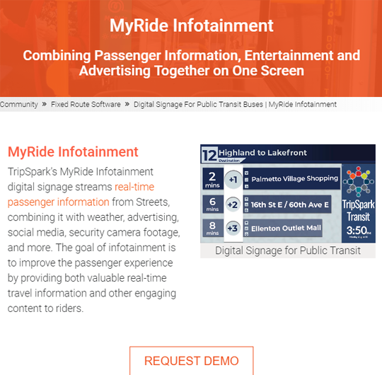 MyRide Infotainment Landing Page