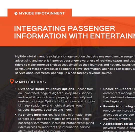 MyRide Infotainment Solution Sheet