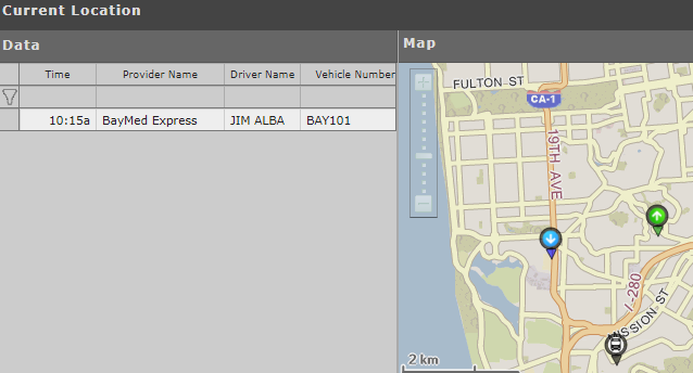 Track the real-time location of each provider, driver and vehicle.