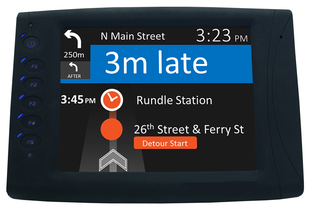 Ranger’s blocker screen shows drivers when a detour is about to begin, along with time points for temporary stops
