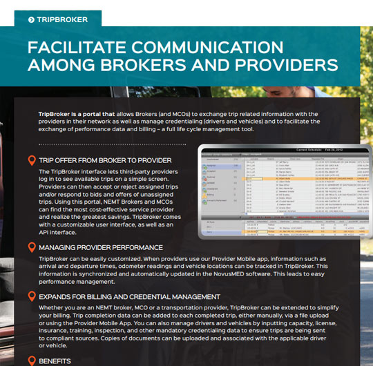Trip Broker Solution Sheet - NEMT