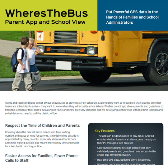 WheresTheBus Parent App and School View